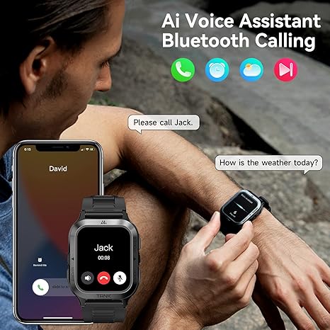 AMAZTIM M2 Reloj Inteligente – Pantalla 1.85", Titanio, IP69K y 70 Modos Deportivos
