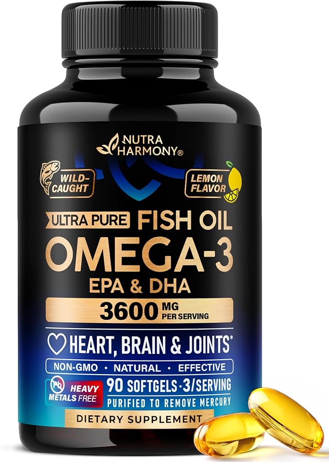 Aceite de pescado Omega 3 3600 mg + Vitamina D3 K2 – Nutra Harmony