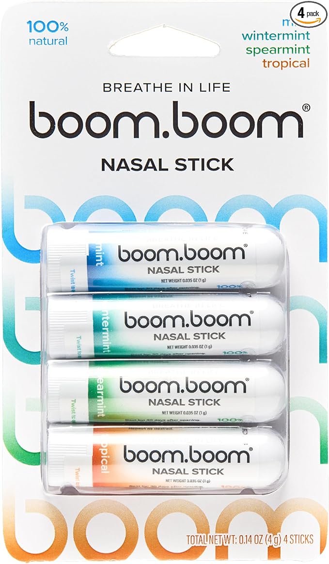 BoomBoom Barra Nasal – Inhalador de Mentol y Aceites Esenciales para Energía y Concentración