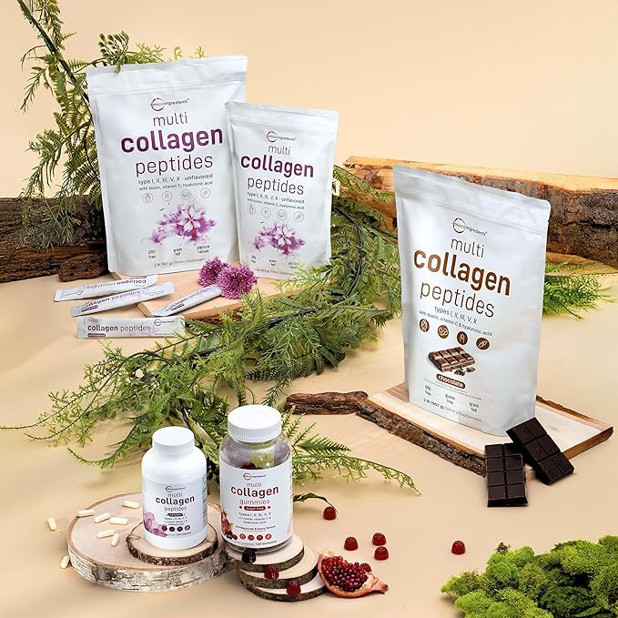 Micro Ingredients Píldoras de colágeno múltiple para mujeres y hombres