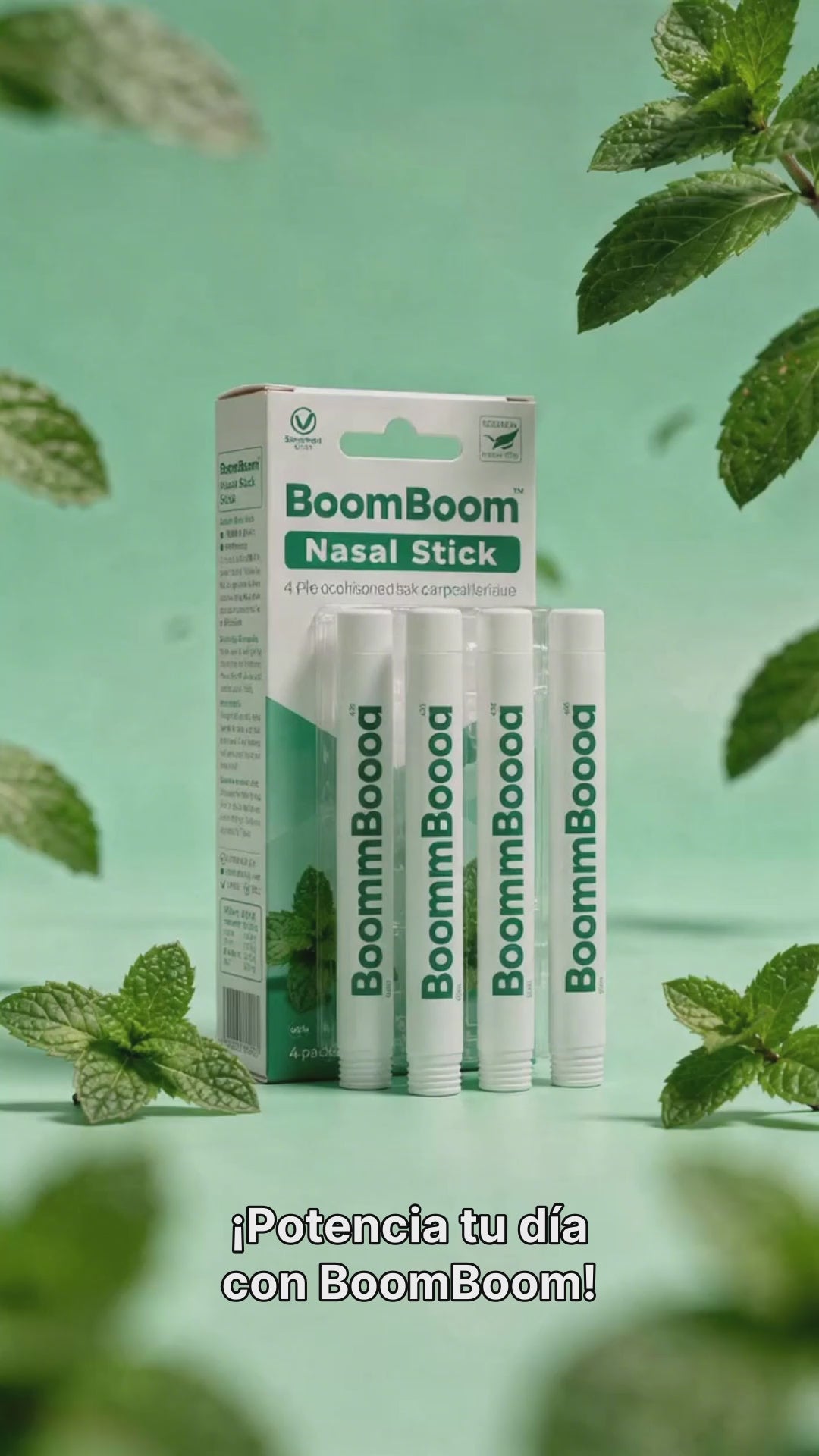 BoomBoom Barra Nasal – Inhalador de Mentol y Aceites Esenciales para Energía y Concentración